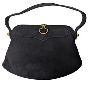 Vintage Black Suede Purse